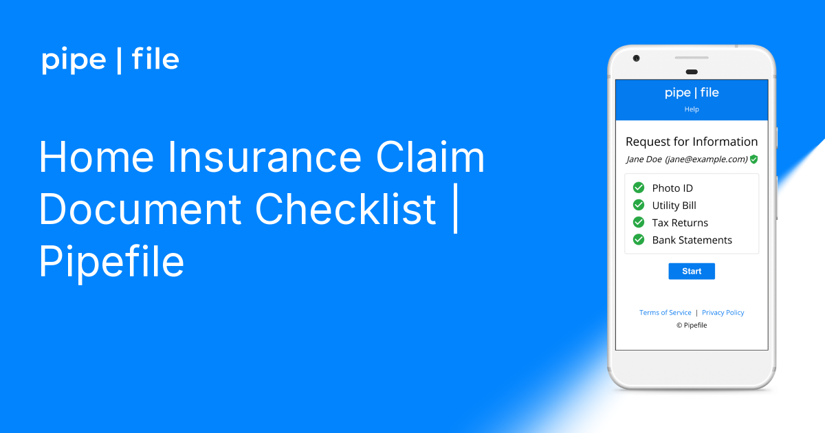 Home Insurance Claim Document Checklist | Pipefile
