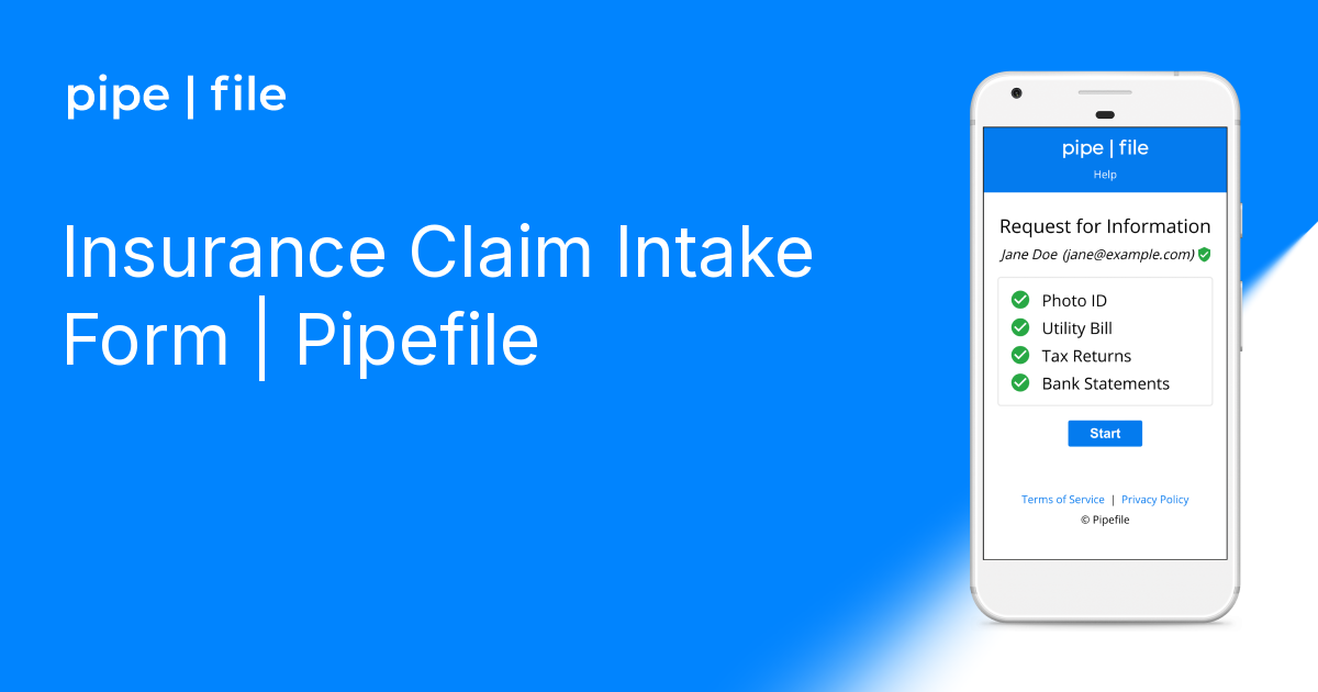 Insurance Claim Intake Form | Pipefile