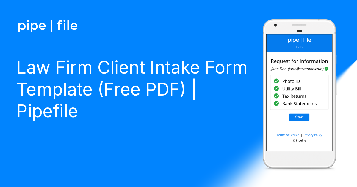 Law Firm Client Intake Form Template (Free PDF) | Pipefile