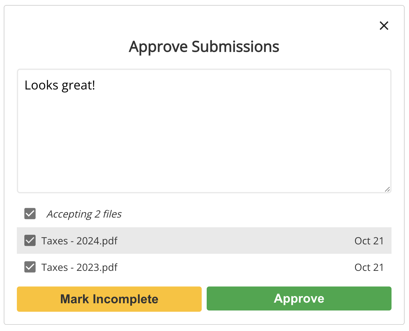 Document review workflow interface